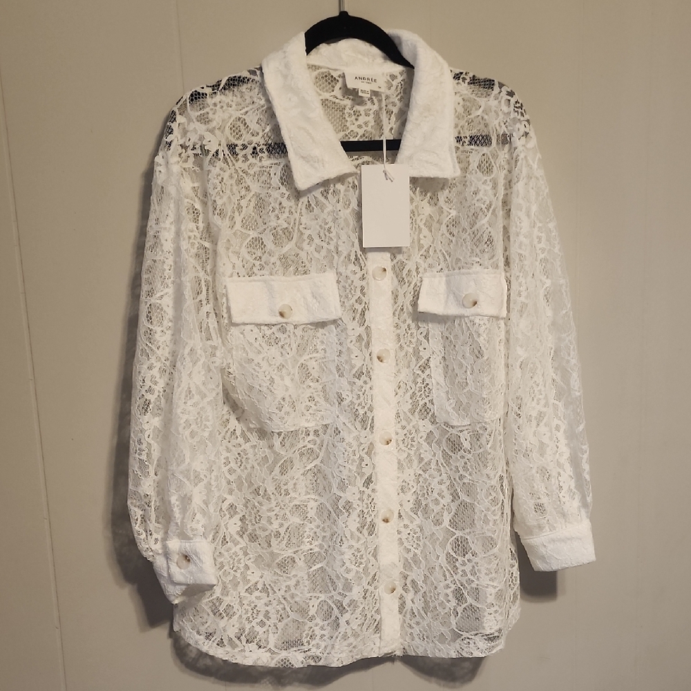 ANDREE BY UNIT Ivory Lace Top
